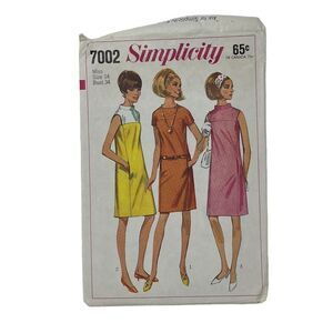 Simplicity Sewing Pattern #7002 Size 14‎ Misses One-Piece Dress Cut